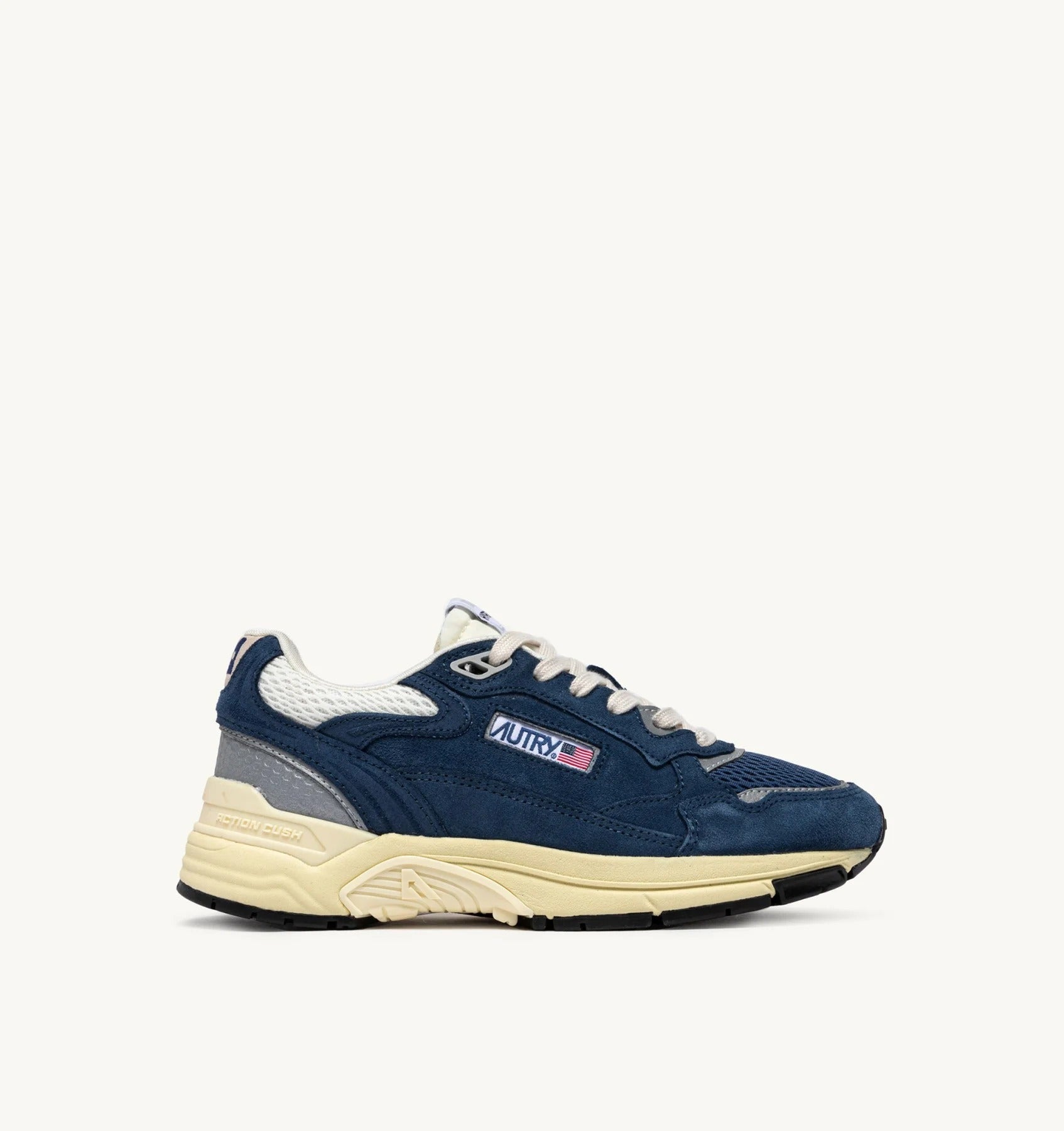 SNEAKERS HYPERWAY IN MESH E SUEDE ENSIGN BLUE E ARGENTO<BR/> HYLM UM09 AUTRY ACTION SHOES