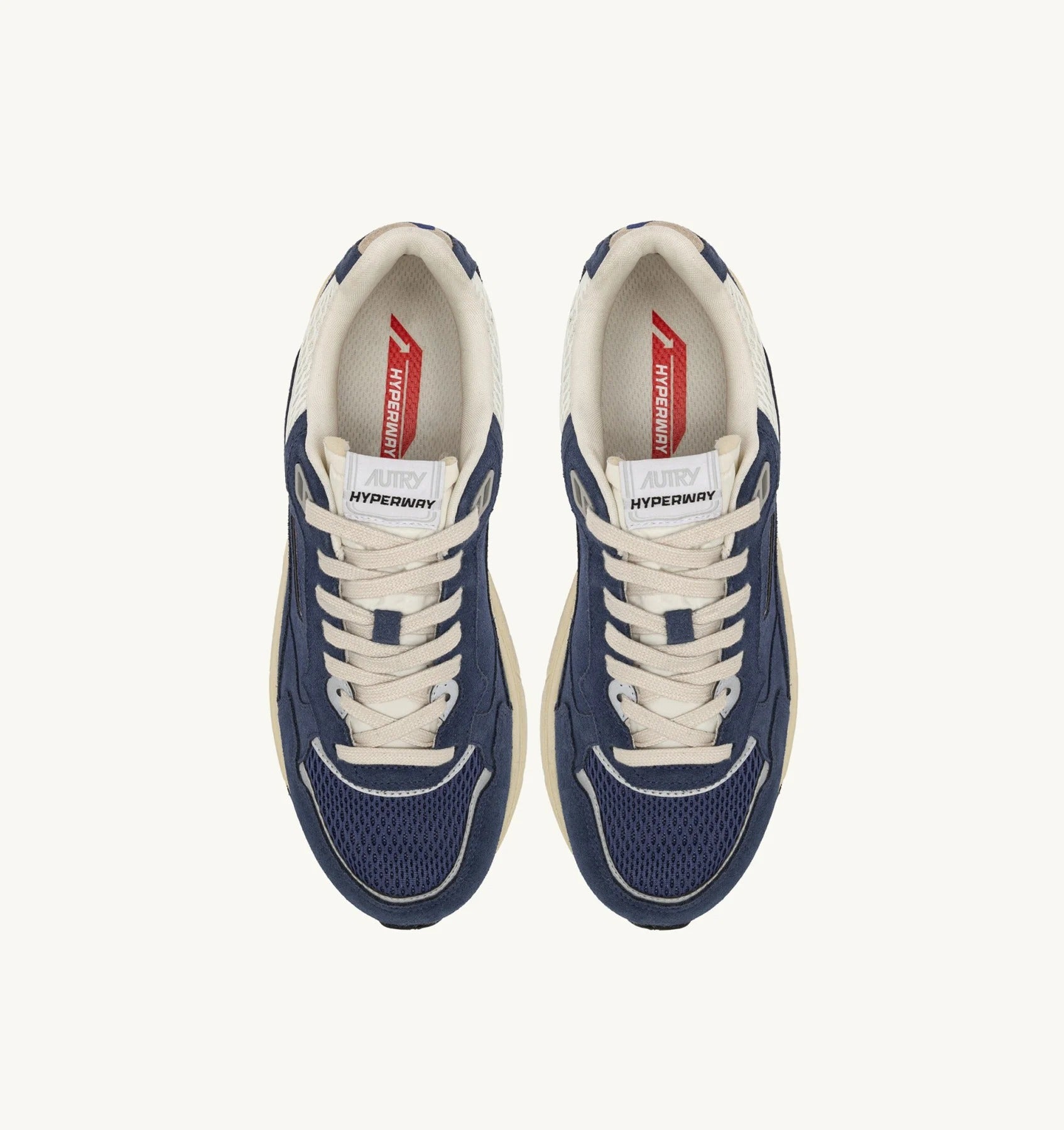 SNEAKERS HYPERWAY IN MESH E SUEDE ENSIGN BLUE E ARGENTO<BR/> HYLM UM09 AUTRY ACTION SHOES