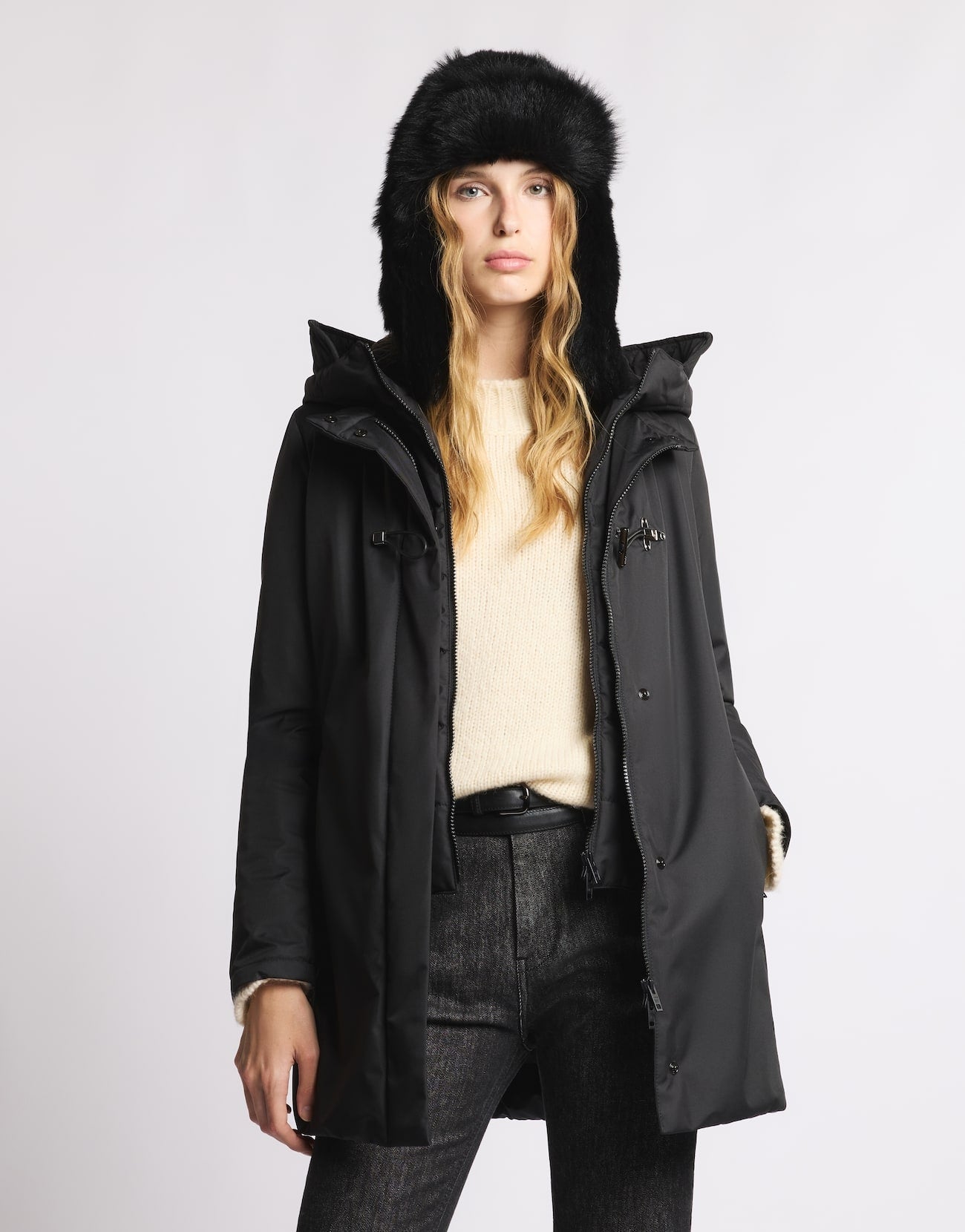 Toggle Coat in Gabardine Tecnico NAW59513830ZXE B999 FAY