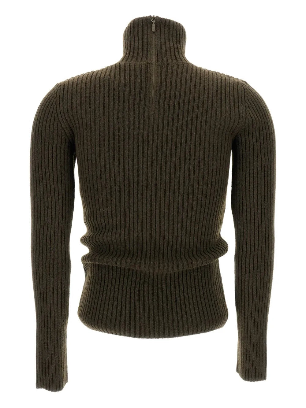 Dolcevita in lana e cachemire a coste - muschio<BR/> ARAL1234 006 MAX MARA