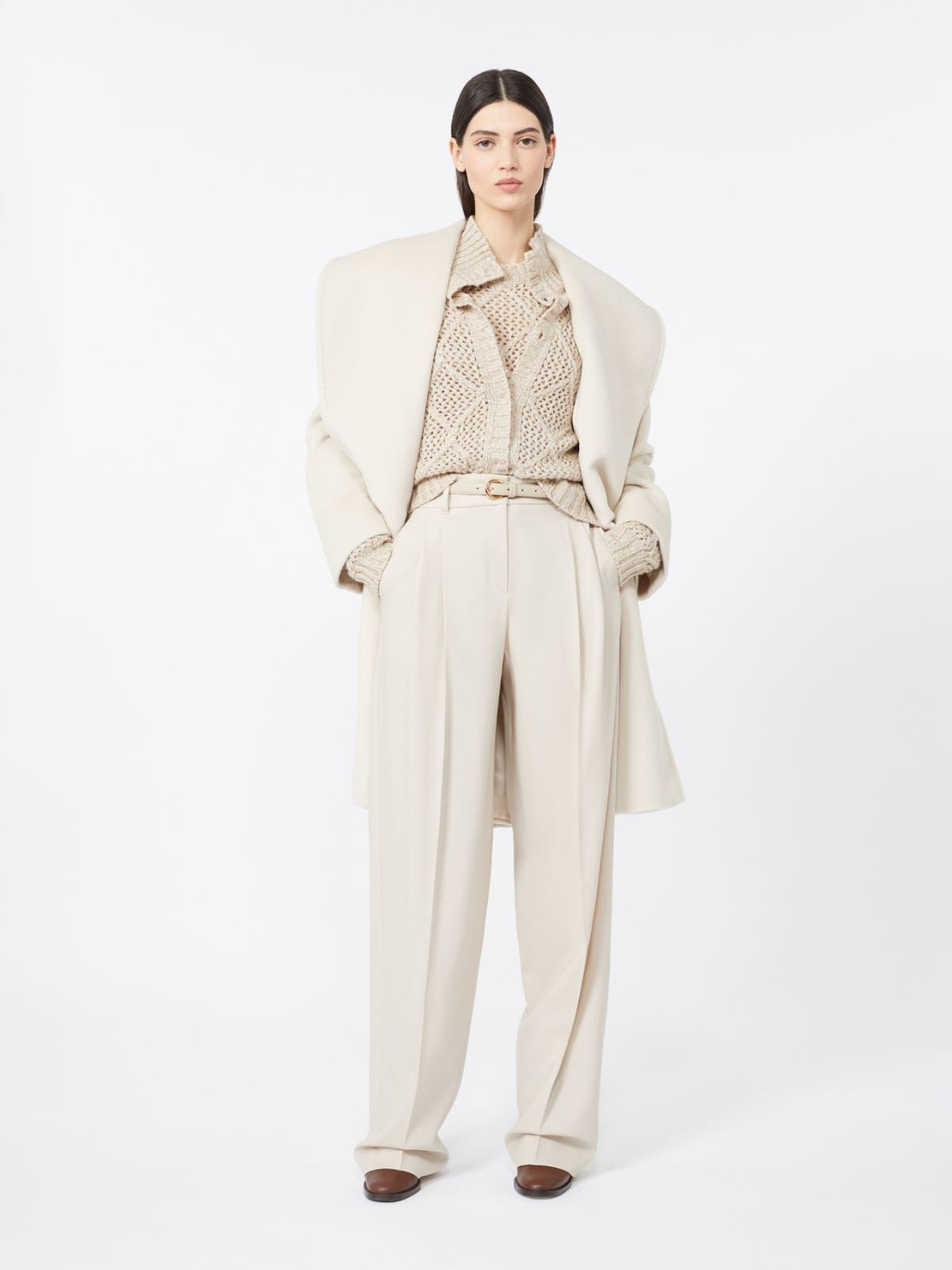 Cappotto midi in misto alpaca e lana vergine<BR/> CLORURO 023 MAX MARA STUDIO