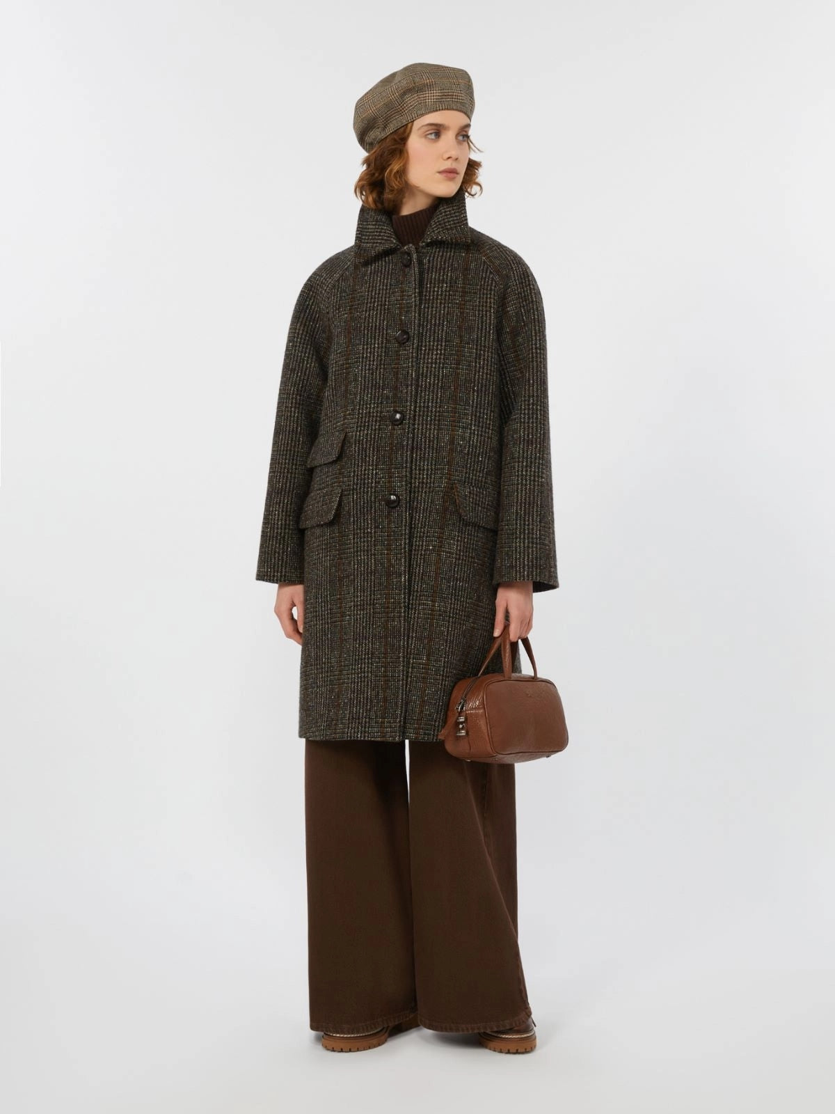 Cappotto midi in lana Principe di Galles PITONE 001 WEEKEND