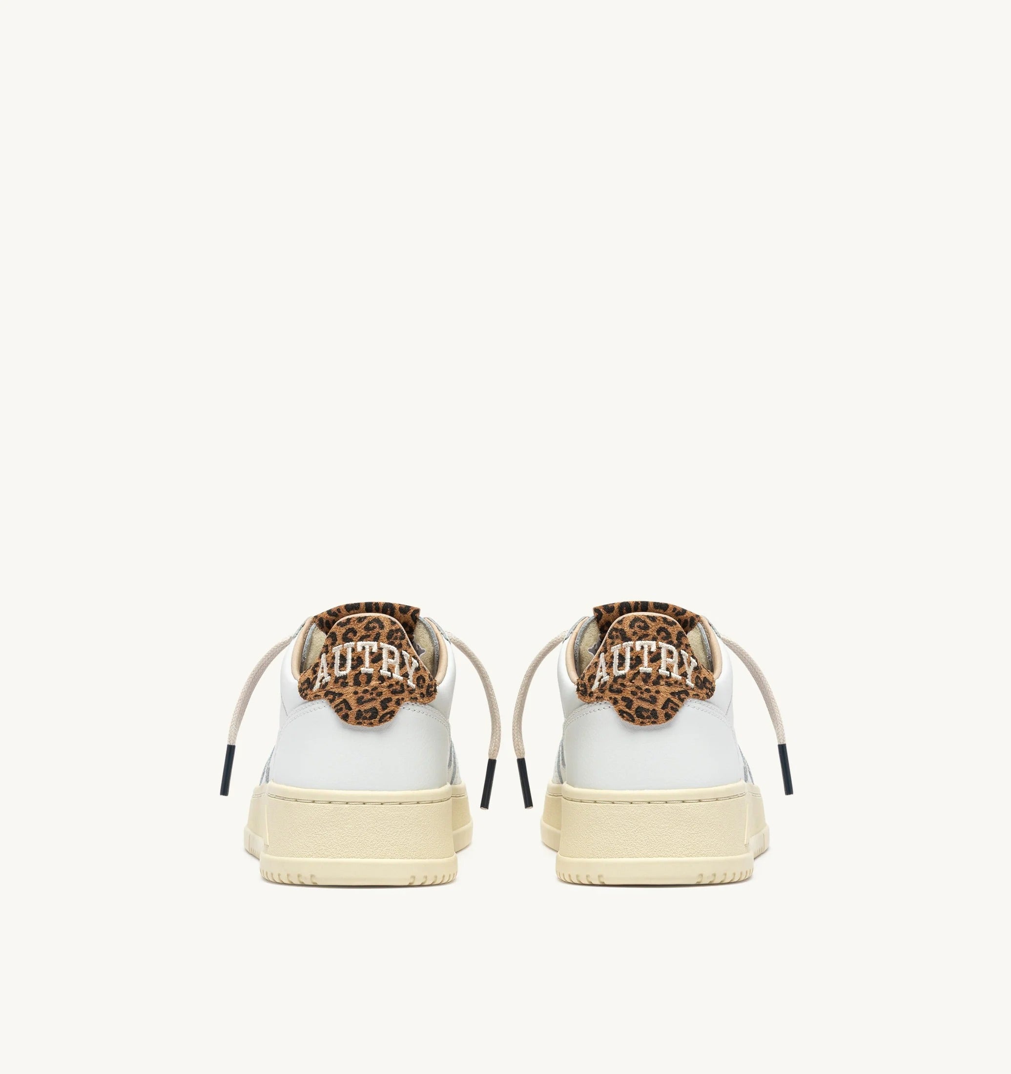 AUTRY SNEAKERS<BR/>SNEAKERS MEDALIST LOW IN PELLE BIANCA E SUEDE LEOPARD AULW HJ02 AUTRY ACTION SHOES