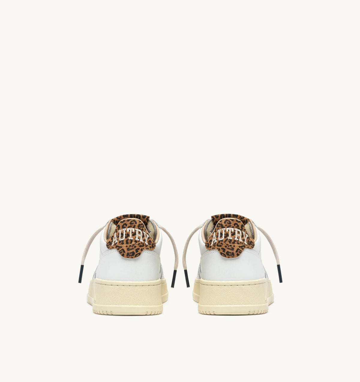 AUTRY SNEAKERS<BR/>SNEAKERS MEDALIST LOW IN PELLE BIANCA E SUEDE LEOPARD AULW HJ02 AUTRY ACTION SHOES