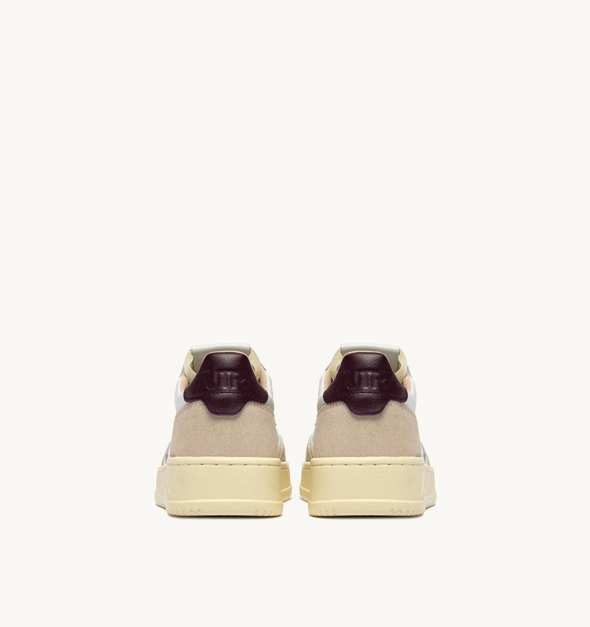 AUTRY SNEAKERS<BR/>SNEAKERS MEDALIST LOW IN SUEDE E PELLE BIANCA E FIG AULW LS18 AUTRY ACTION SHOES