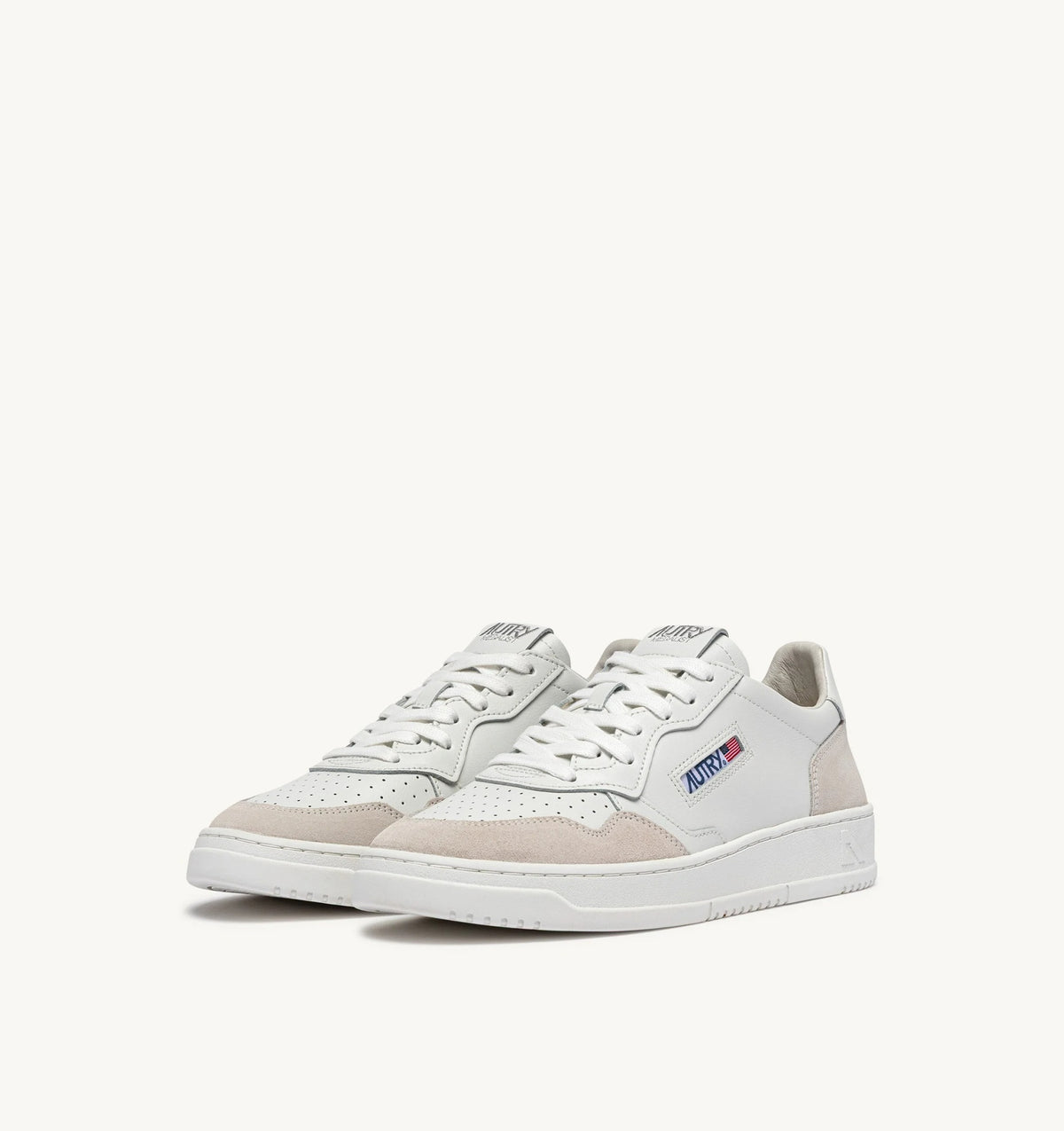 AUTRY SNEAKERS<BR/>SNEAKERS MEDALIST LOW IN SUEDE E PELLE BIANCA AULW LS30 AUTRY ACTION SHOES