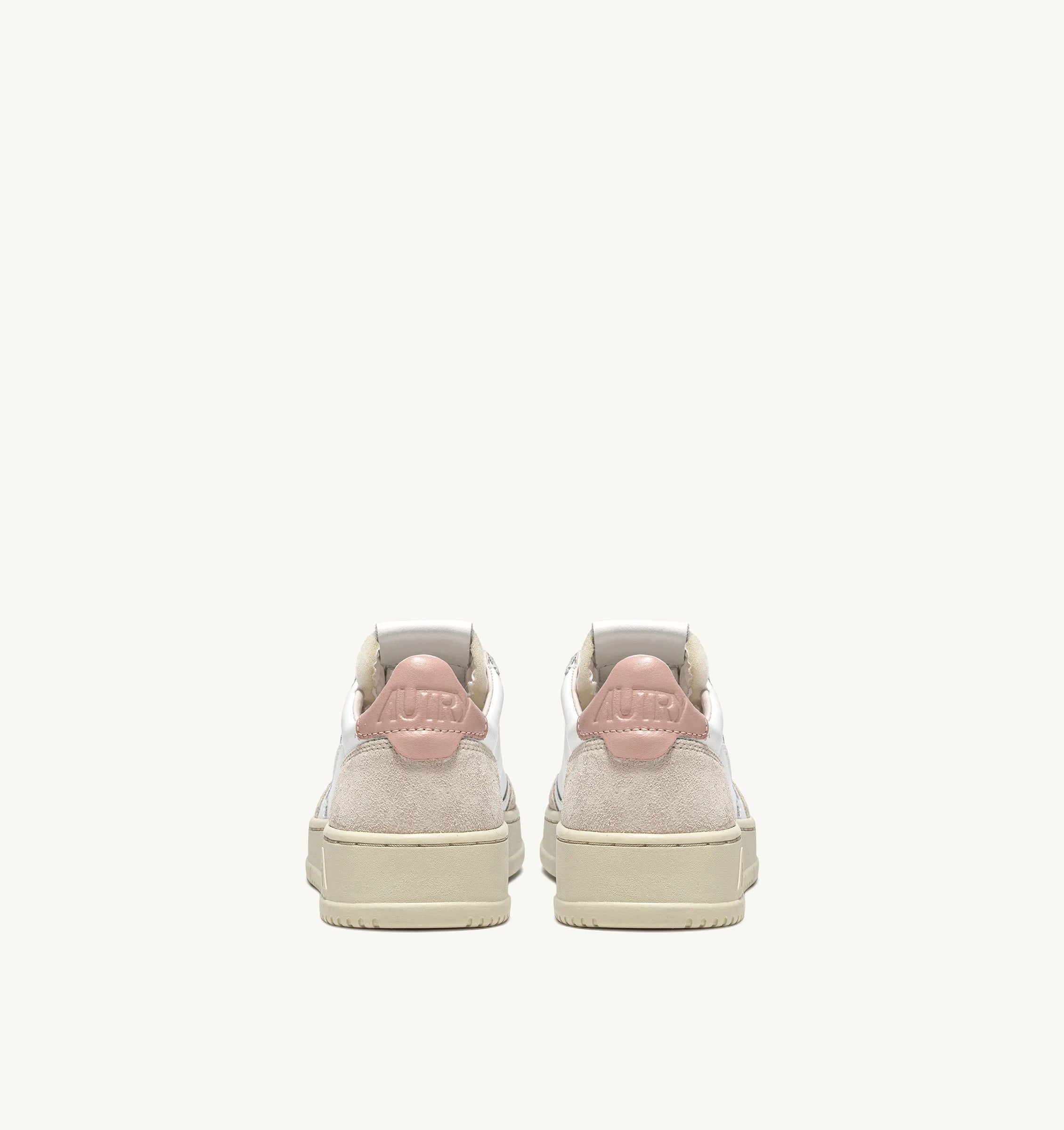 AUTRY SNEAKERS<BR/>SNEAKERS MEDALIST LOW IN PELLE BIANCA E POWDER E SUEDE BEIGE AULW LS37 AUTRY ACTION SHOES