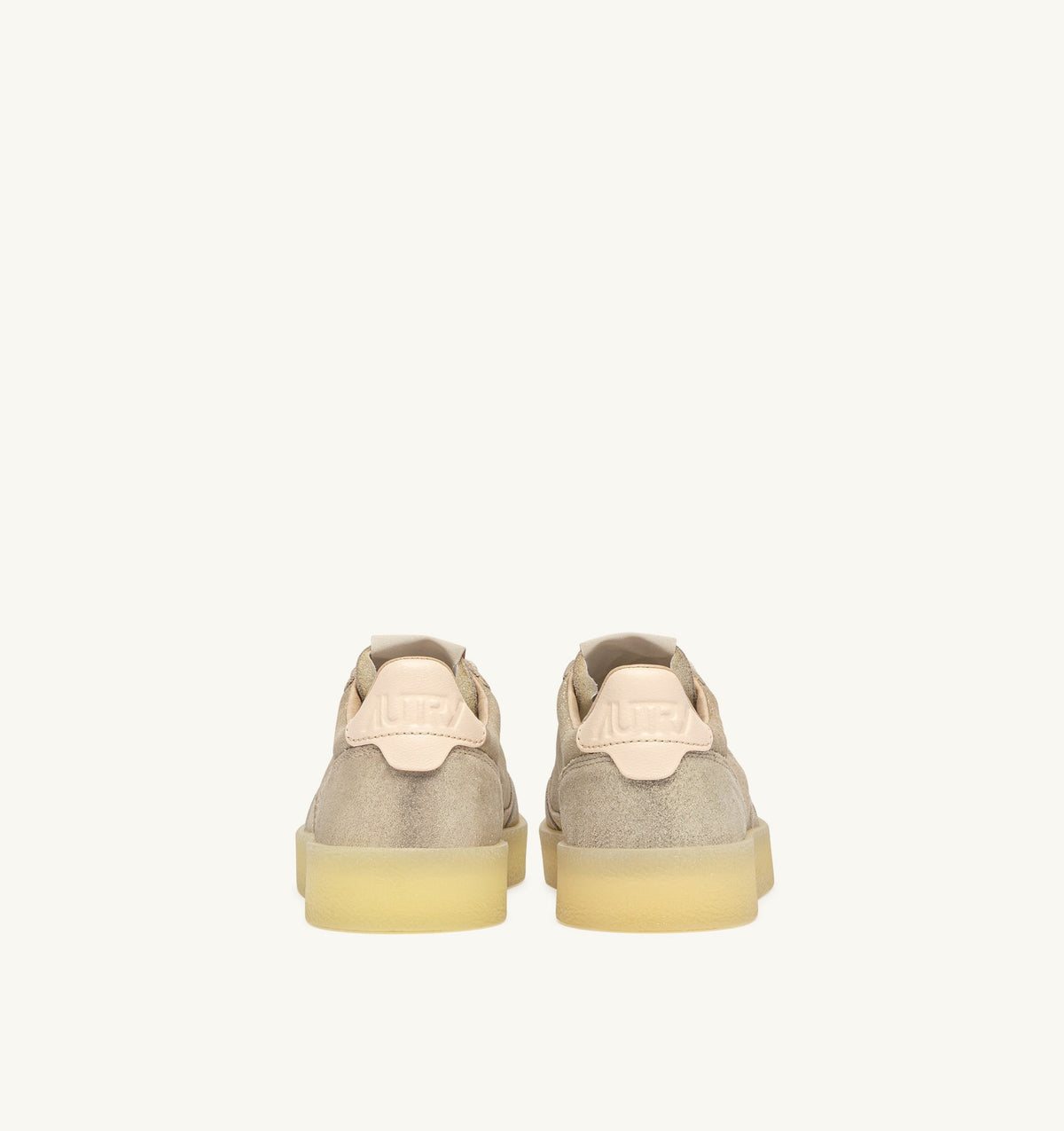 SNEAKERS MEDALIST LOW IN PELLE E SUEDE LAMINATO PLATINO E AVORIO AULW WH01 AUTRY ACTION SHOES