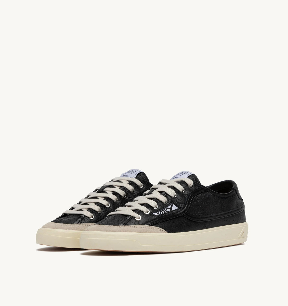 SNEAKERS WINDSCAPE LOW IN PELLE CRAQUELÉ NERA E SAND SCLM KJ02 AUTRY ACTION SHOES