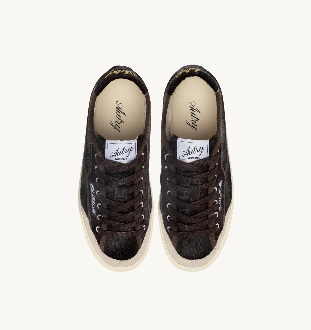 SNEAKERS WINDSCAPE LOW EFFETTO CAVALLINO MARRONE<BR/> SCLW JP04 AUTRY ACTION SHOES