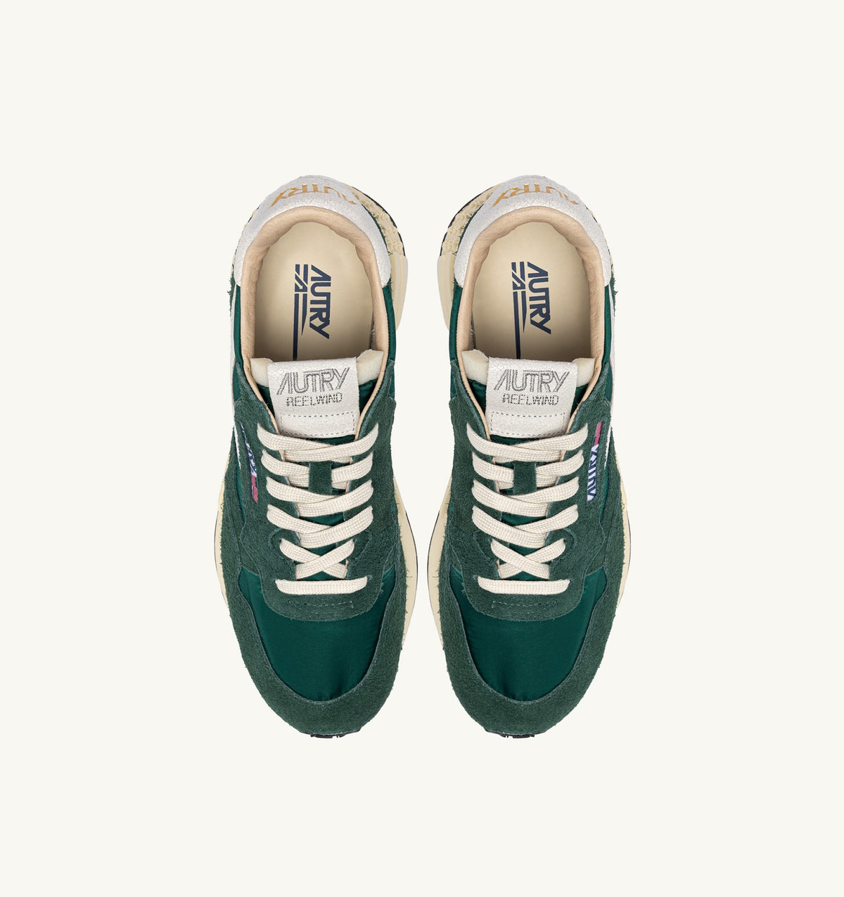 AUTRY SNEAKERS<BR/>SNEAKERS REELWIND LOW IN NYLON E SUEDE BIANCO E BOTANICAL GARDEN WWLM NC41 AUTRY ACTION SHOES