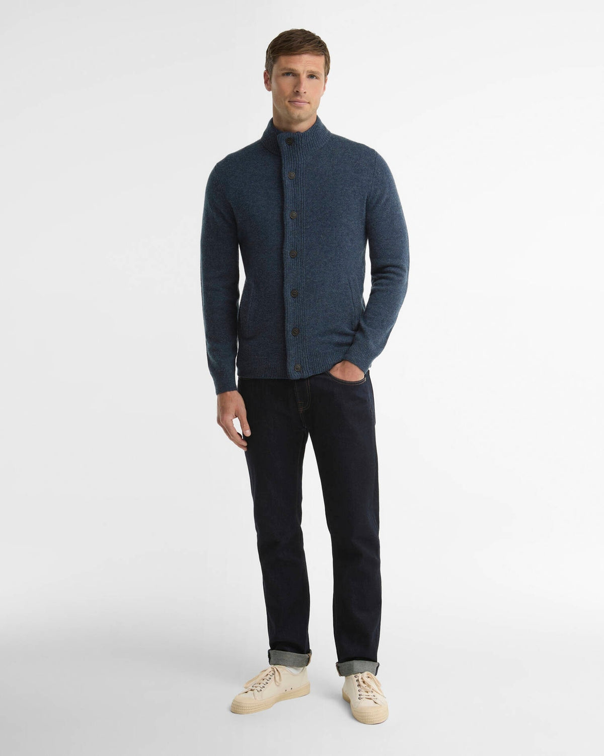 Cardigan con zip e bottoni Patch MKN0731 IN72 BARBOUR