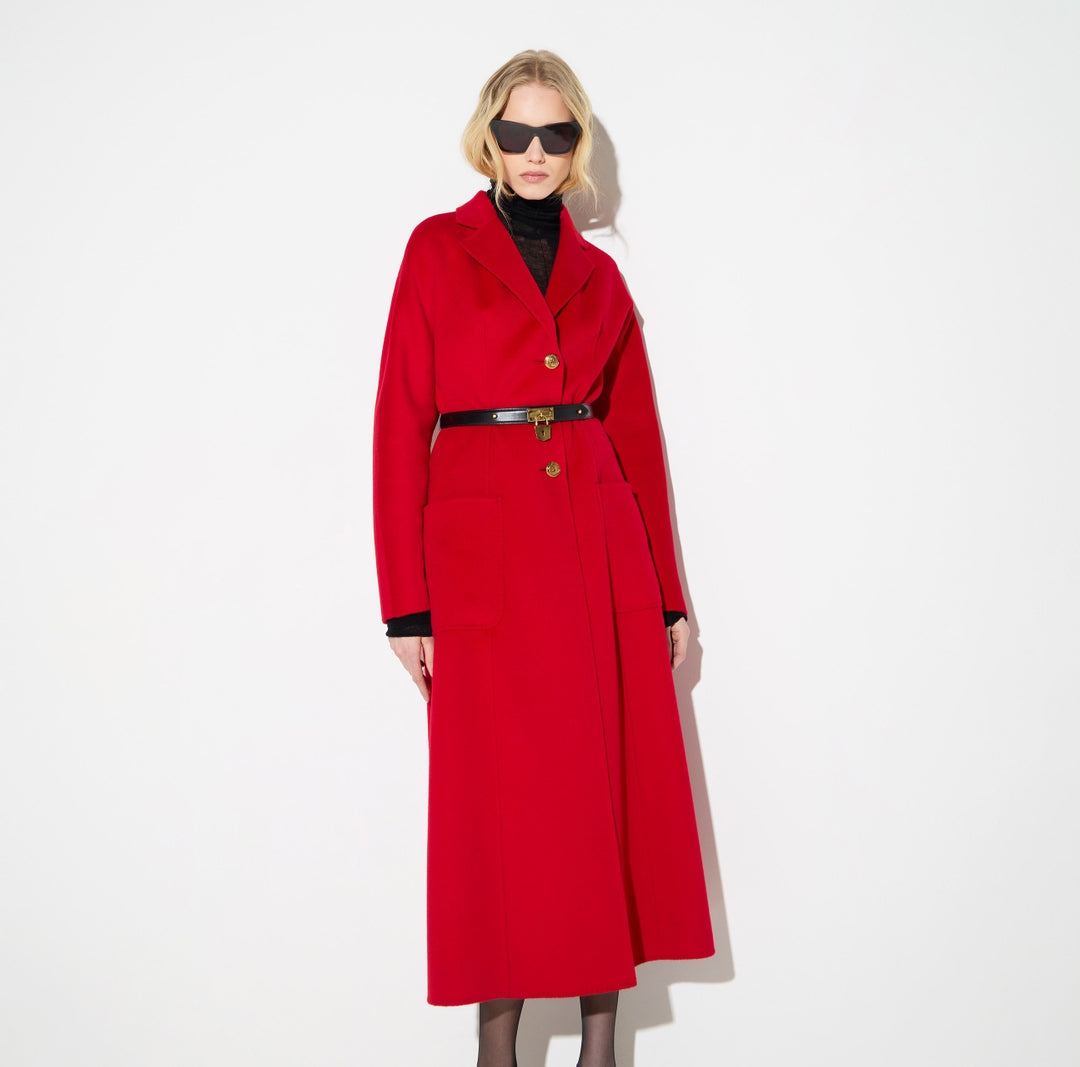 Elisabetta Franchi Cappotto in panno double con cintura CP03D67E2 CG5 ELISABETTA FRANCHI