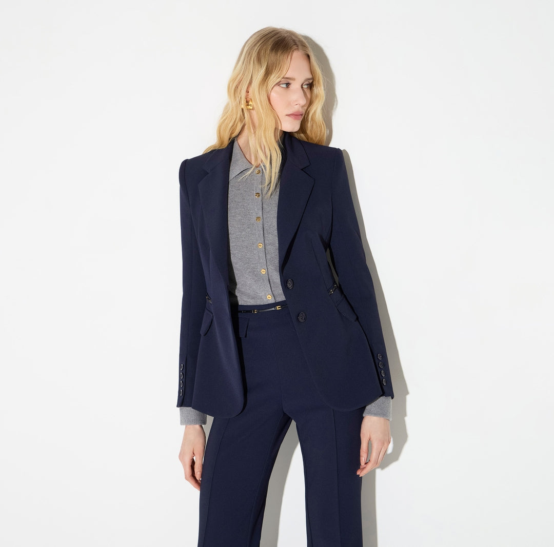 Giacca monopetto in crêpe stretch GI27466E2 H88 ELISABETTA FRANCHI