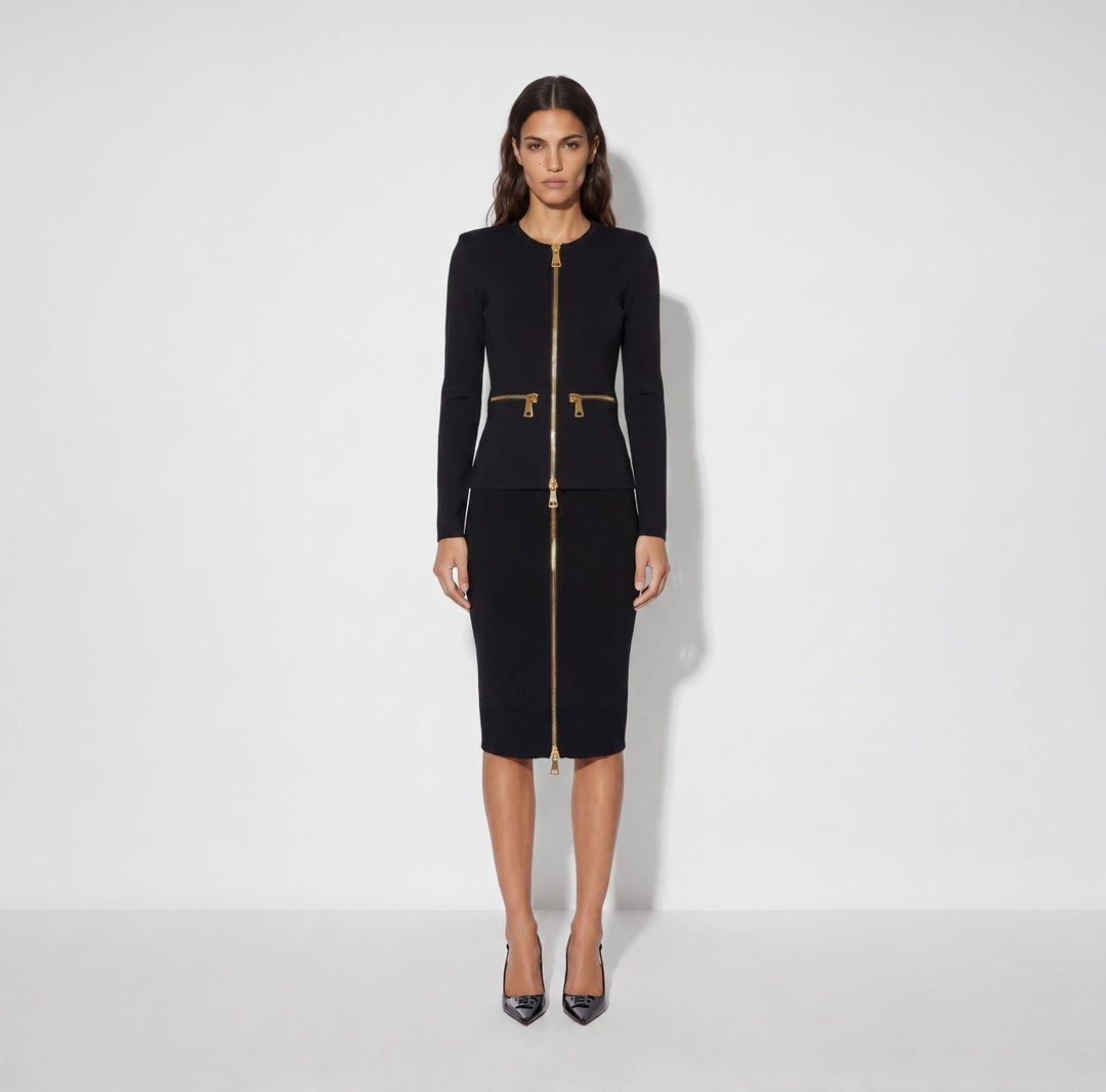 Gonna in maglia con zip GK28B66E2 110 ELISABETTA FRANCHI