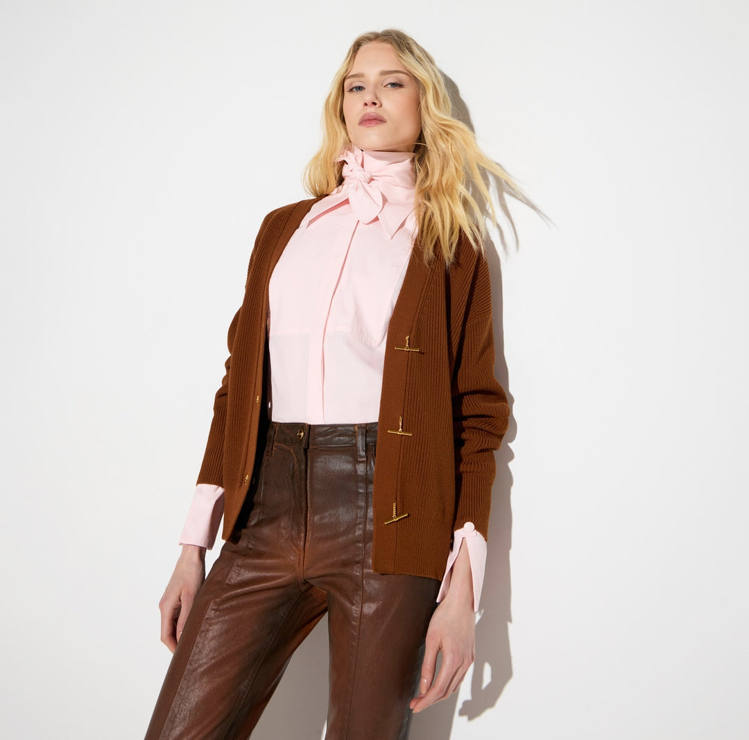 Cardigan in maglia con bottoni gioiello MK01S66E2 FK3 ELISABETTA FRANCHI
