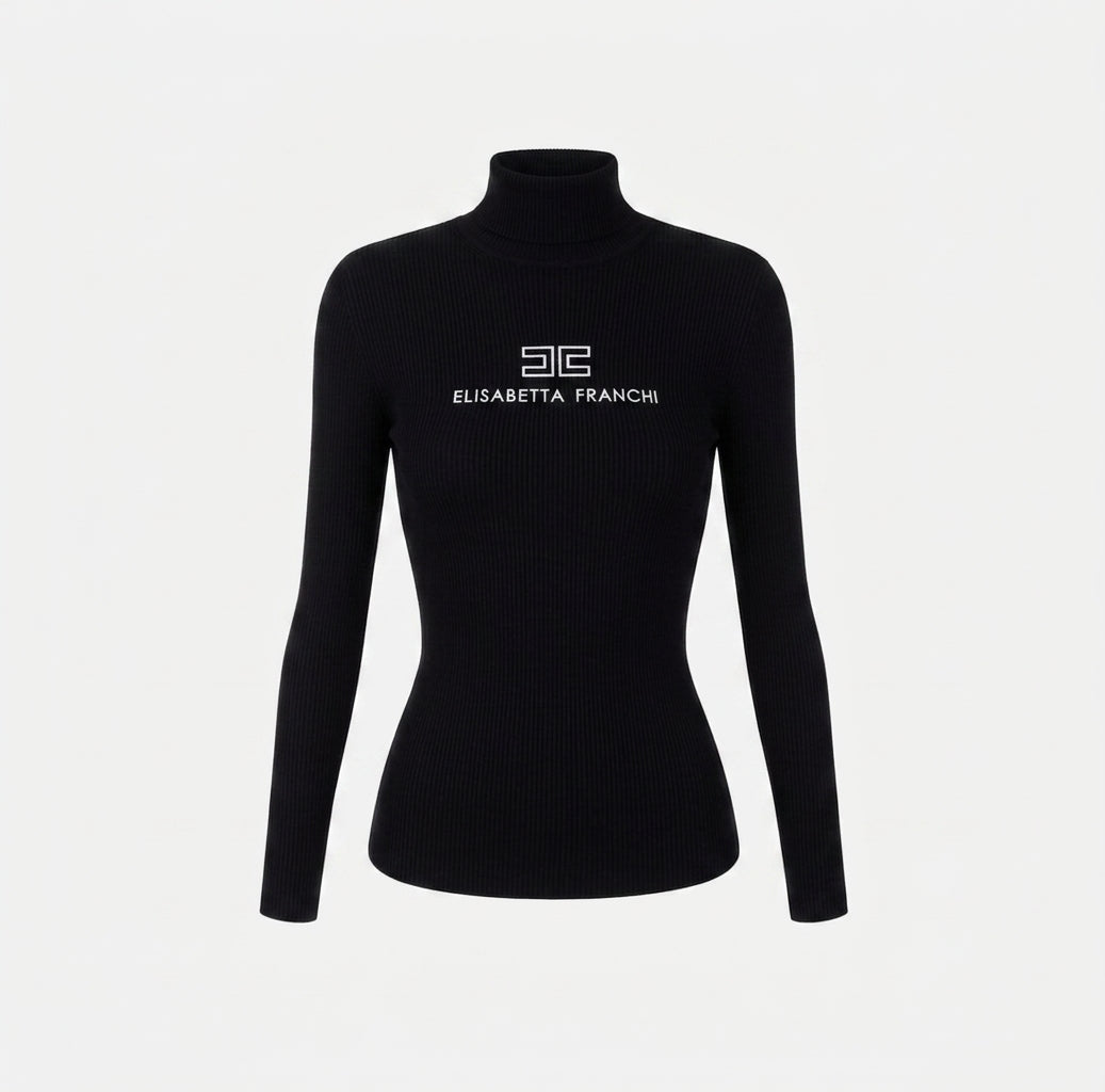 Dolcevita in maglia a costine<BR/> MK18B66E2 685 ELISABETTA FRANCHI