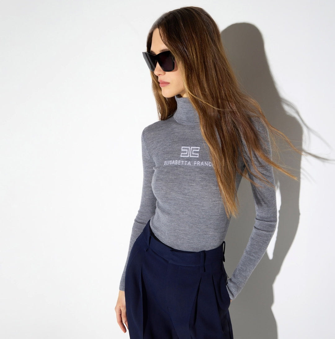 Dolcevita in maglia a costine<BR/> MK18B66E2 G41 ELISABETTA FRANCHI