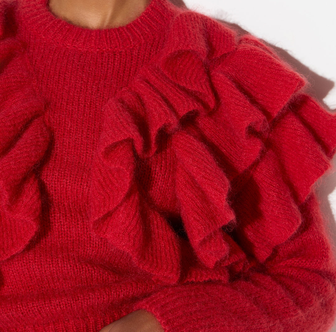 Elisabetta Franchi Pullover in maglia con ruches<BR/> MK42T67E2 CG5 ELISABETTA FRANCHI