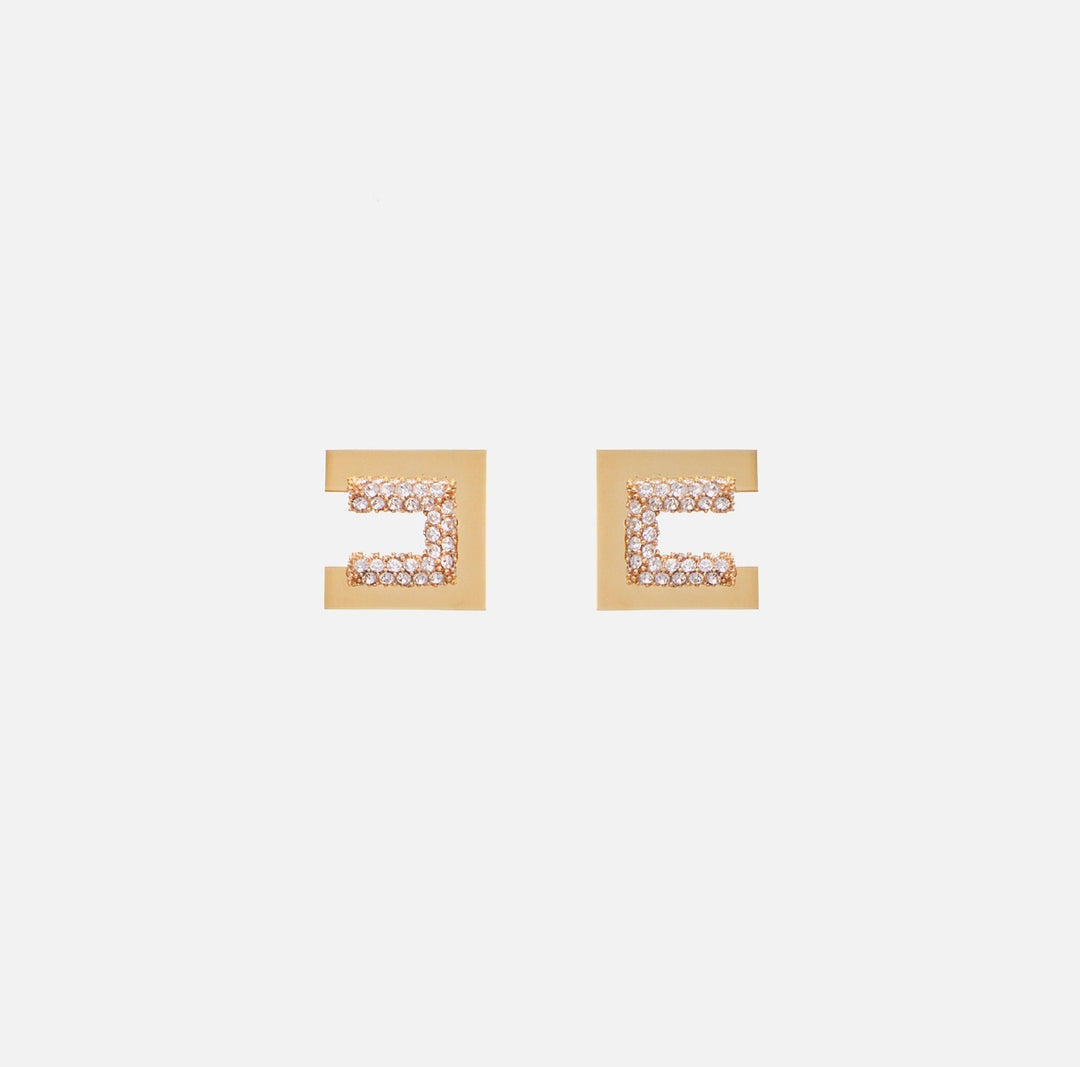 Orecchini logo con strass OR23A66E2 U95 ELISABETTA FRANCHI