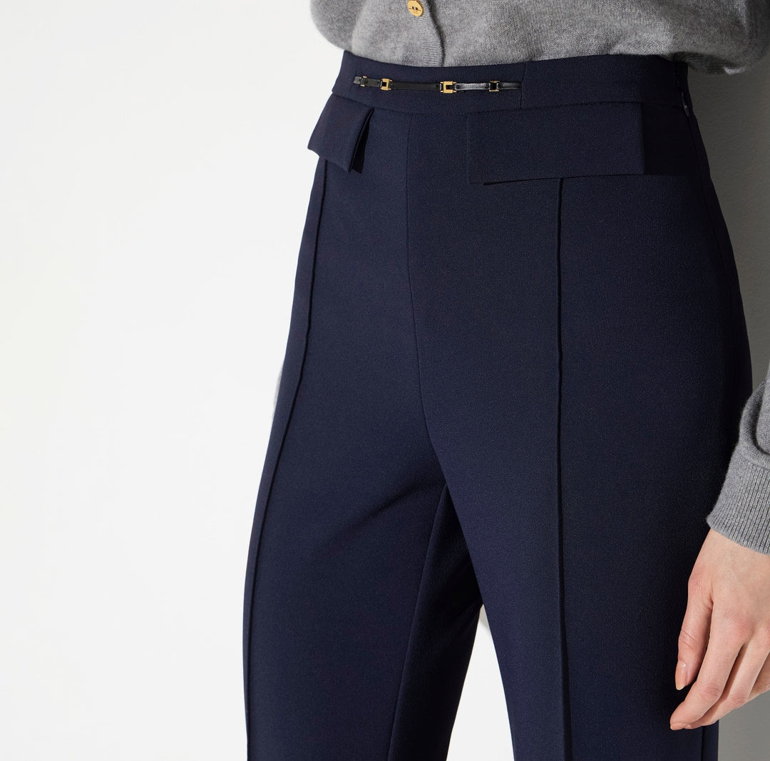 Pantaloni in doppio crêpe stretch<BR/> PA19666E2 H88 ELISABETTA FRANCHI