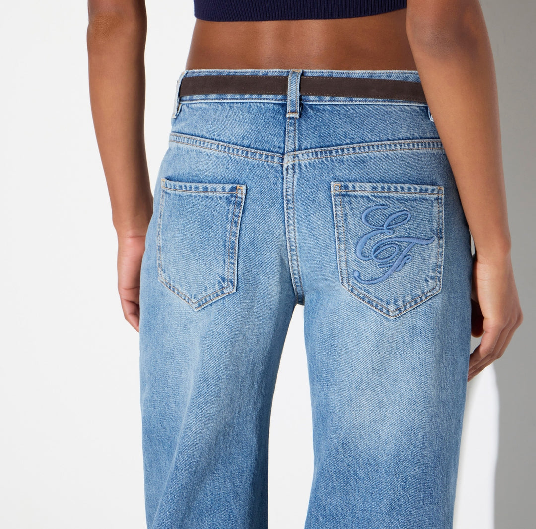 Jeans a palazzo con cintura PJ20N66E2 139 ELISABETTA FRANCHI