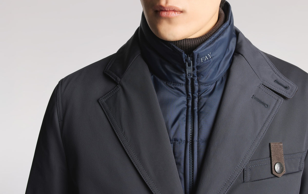 Driving Coat Double in gabardine tecnico NAM53530500XL BU807 FAY