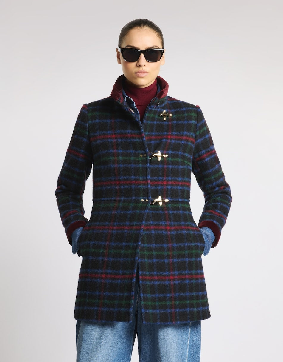 Virginia Coat in panno di lana check<BR/> NAW50534000YM U0ALZ FAY