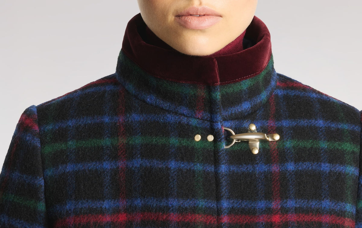Virginia Coat in panno di lana check<BR/> NAW50534000YM U0ALZ FAY