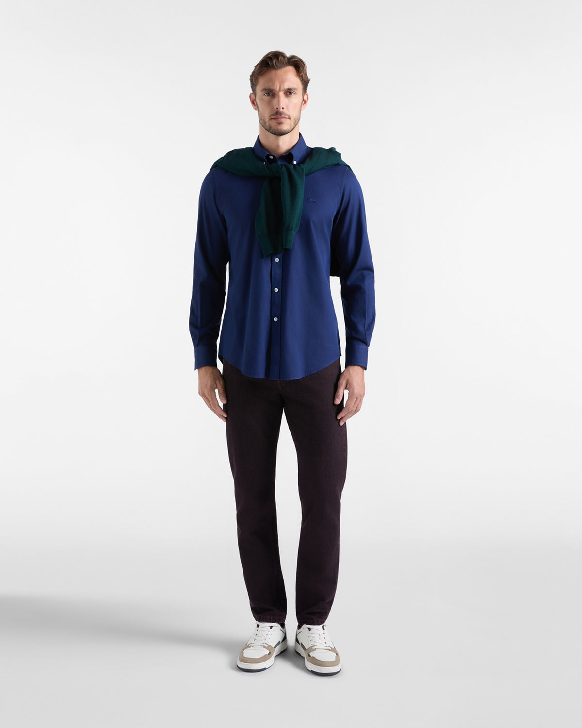 Camicia Uomo in micro jacquard Regular Fit blu sport CRR001013938M 815 HARMONT & BLAINE