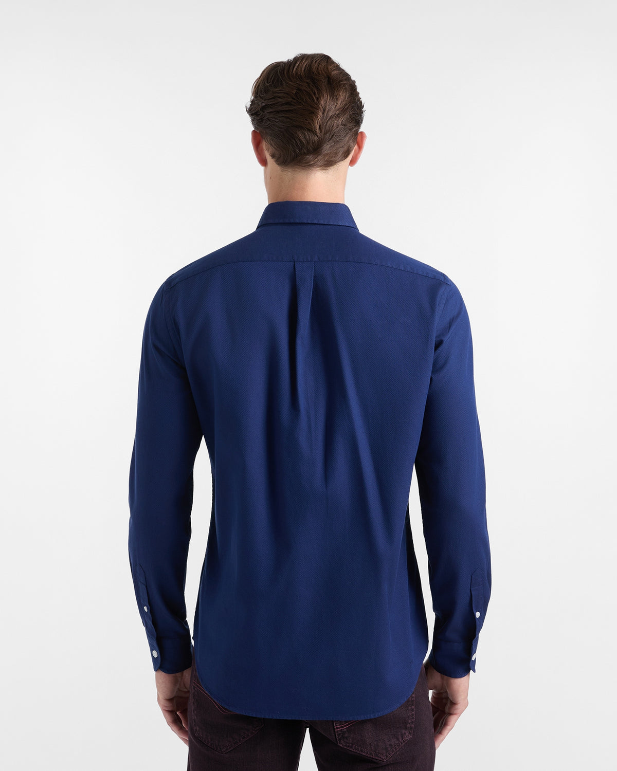 Camicia Uomo in micro jacquard Regular Fit blu sport CRR001013938M 815 HARMONT & BLAINE