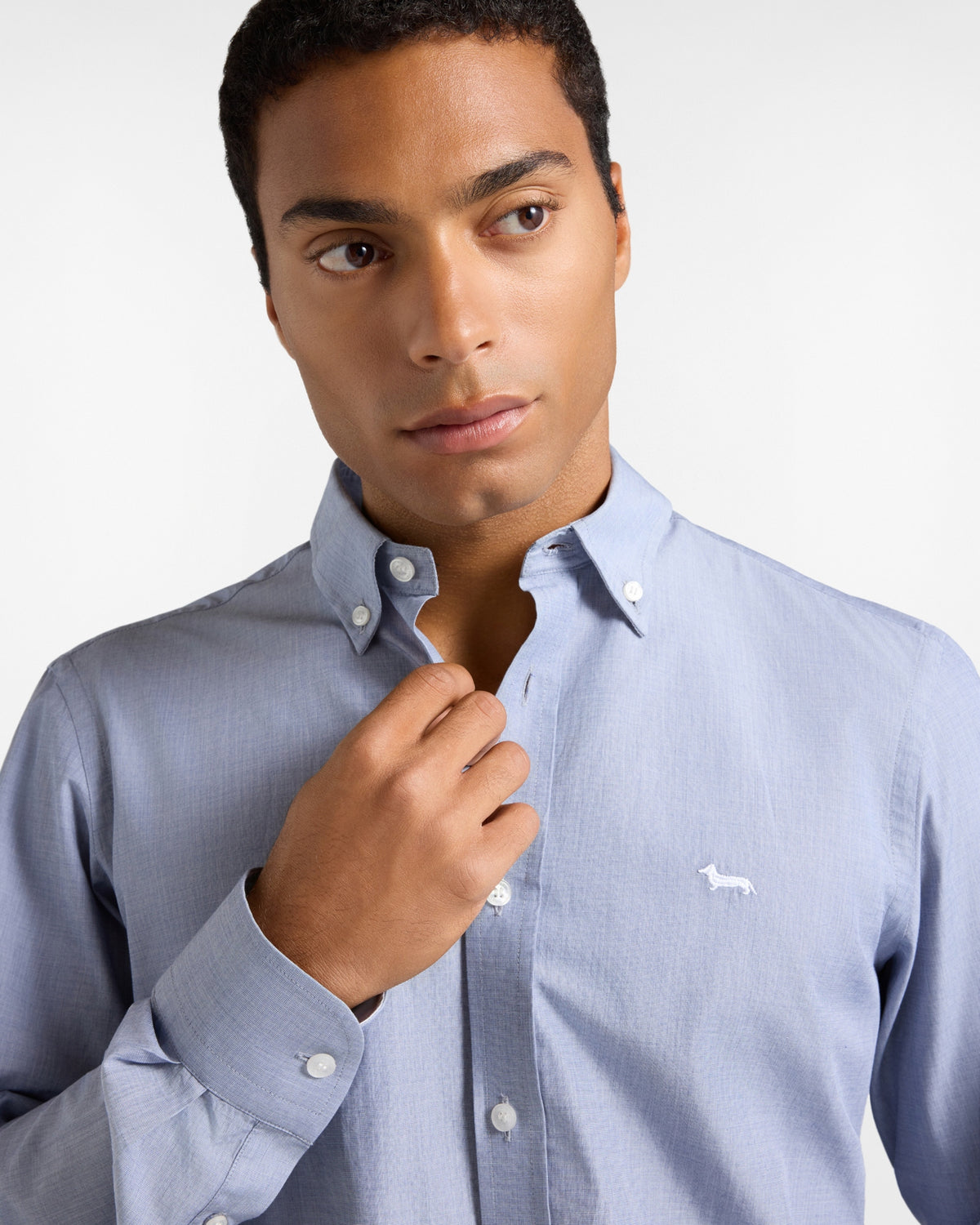 Camicia Uomo in tessuto fil-à-fil Regular Fit blu<BR/> CRR011012978M 801 HARMONT & BLAINE