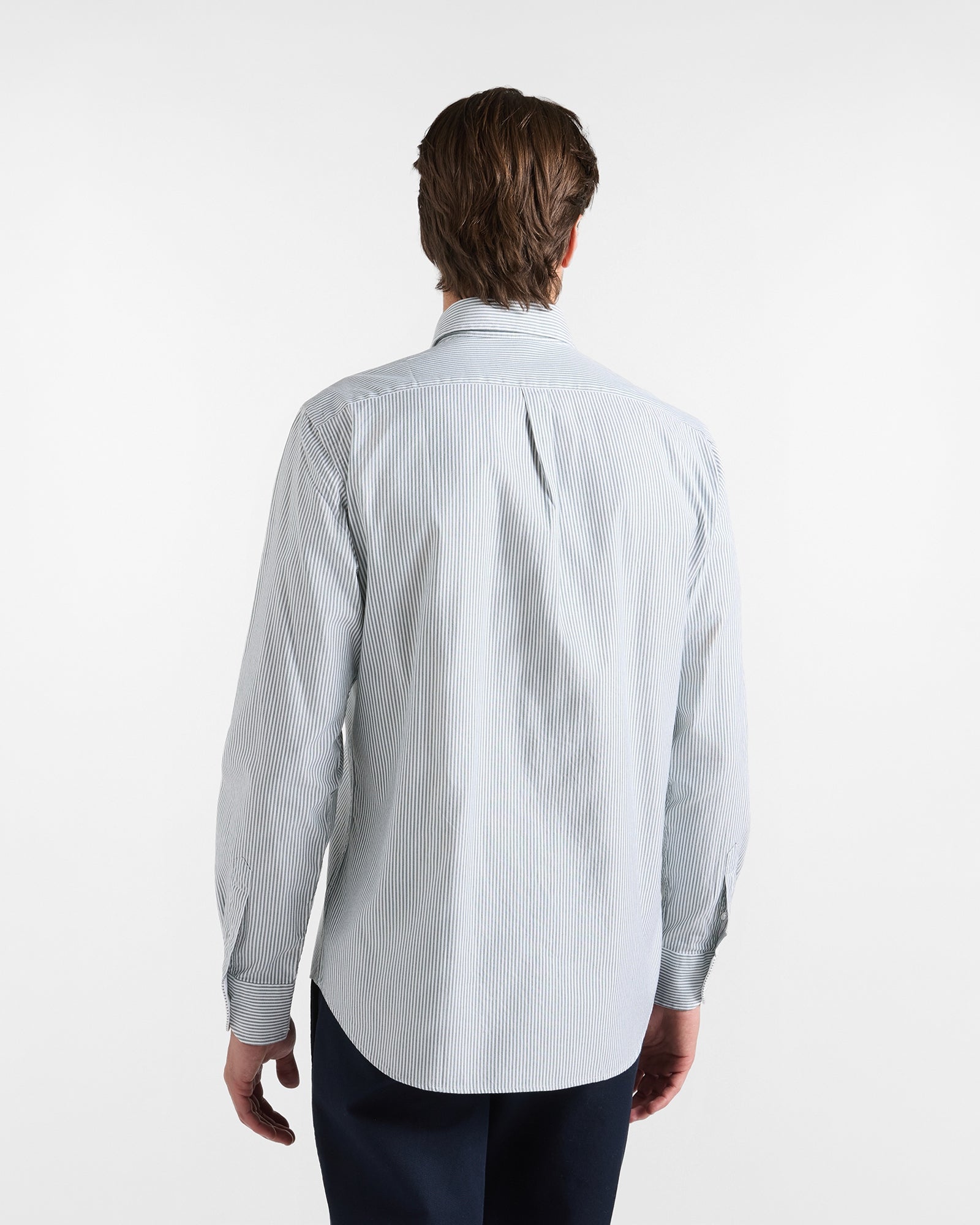 Camicia Uomo riga oxford tinto filo Regular Fit verde chiaro CRR011013933B 643* HARMONT & BLAINE