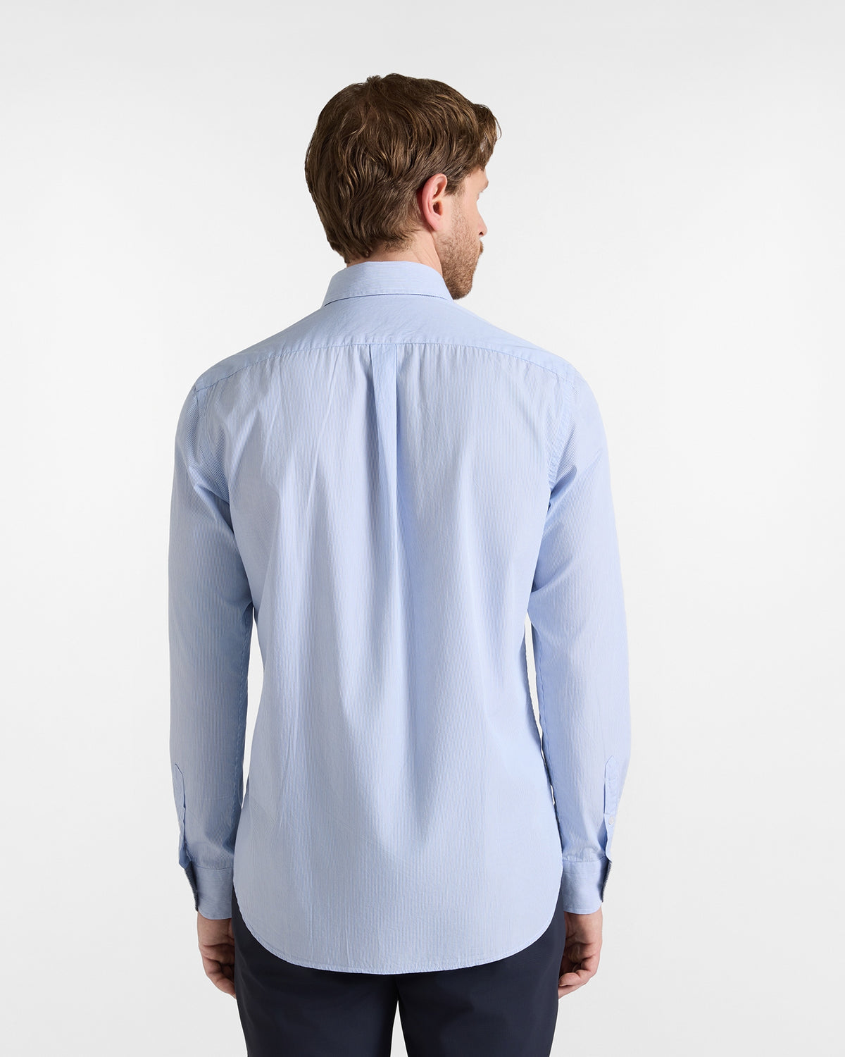 Camicia Uomo micro riga tinto filo Regular Fit azzurro<BR/> CRR074013435B 810 HARMONT & BLAINE