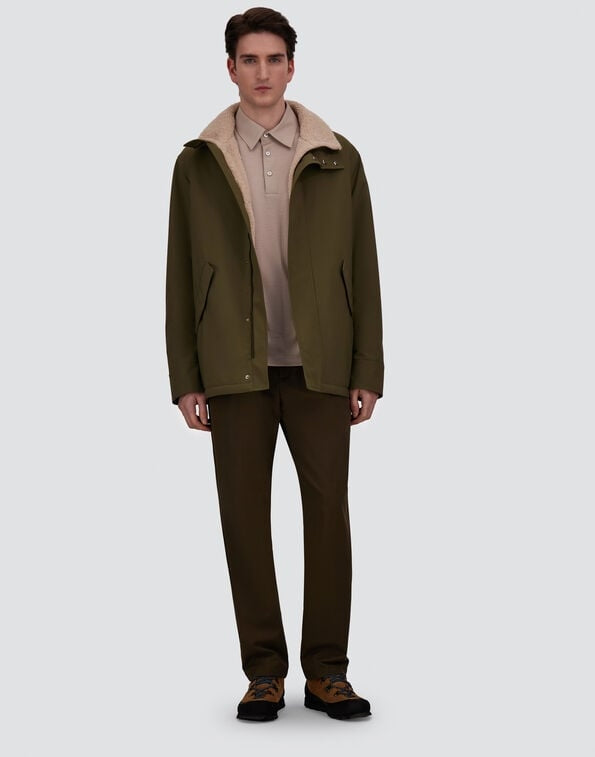 CAPPOTTO CORTO IN TWILL OPACO E FLANELLA TOCCO CASHMERE GC000121U12923 7730 HERNO