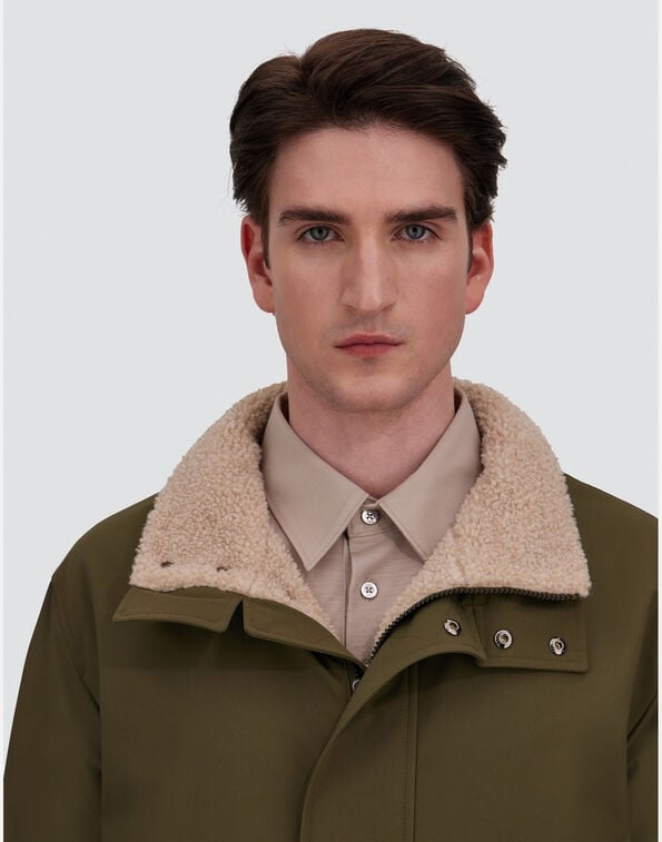 CAPPOTTO CORTO IN TWILL OPACO E FLANELLA TOCCO CASHMERE GC000121U12923 7730 HERNO