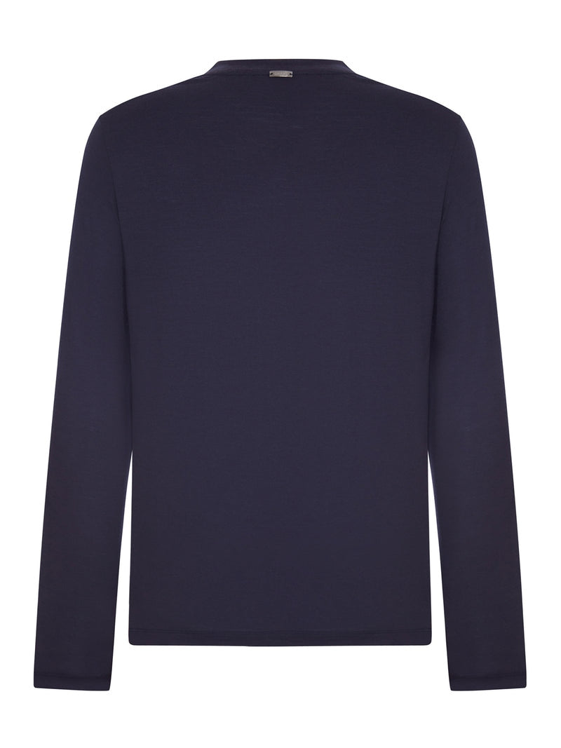 HERNO<BR/>Maglia a maniche lunghe Herno in pura lana con scollo a girocollo JG000290U52068 9200 HERNO