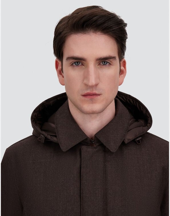 GIACCONE IN FLANELLA CON MEMBRANA IMPERMEABILE<BR/> PI001380U33498 8800 HERNO