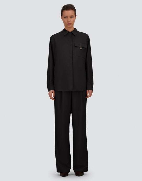 PANTALONI IN FLANNEL TOUCH<BR/> PT000270D12640 9200 HERNO