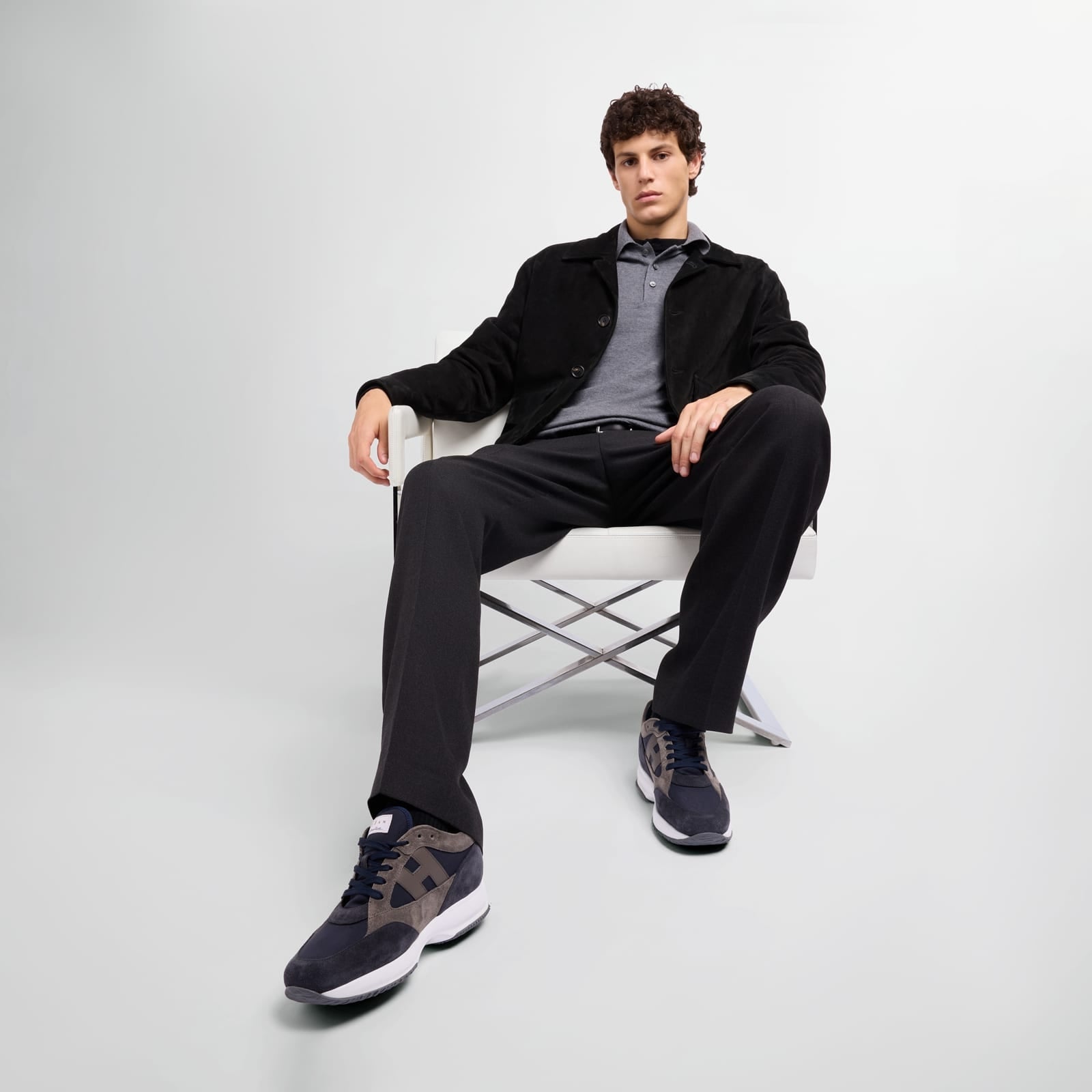 Sneakers Hogan Interactive<BR/>Blu Grigio HXM7130GC80V4 R760V HOGAN