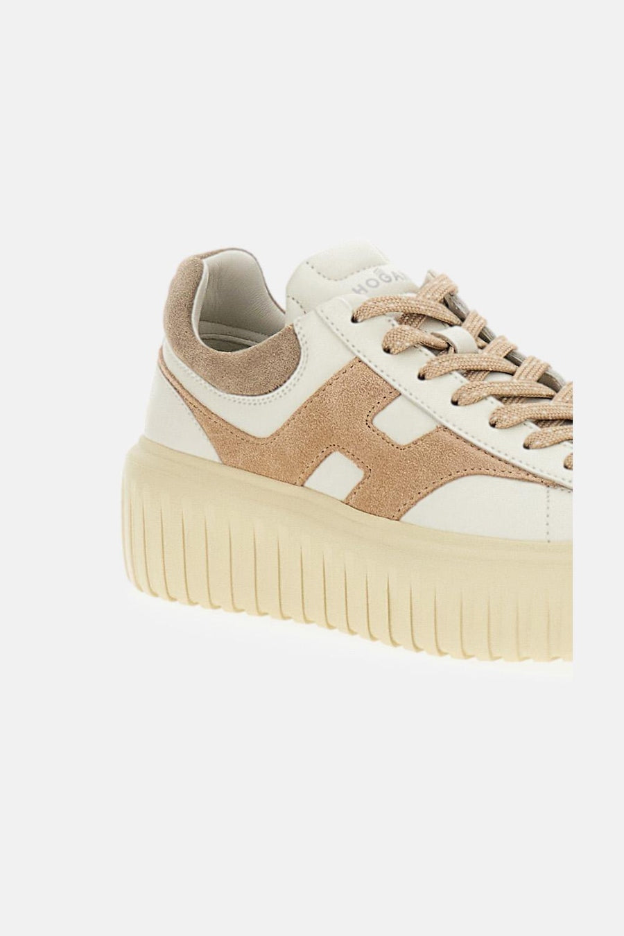 Sneakers Hogan H-Stripes<BR/>Avorio Beige Marrone HXW6450FE91N1 M0R16 HOGAN