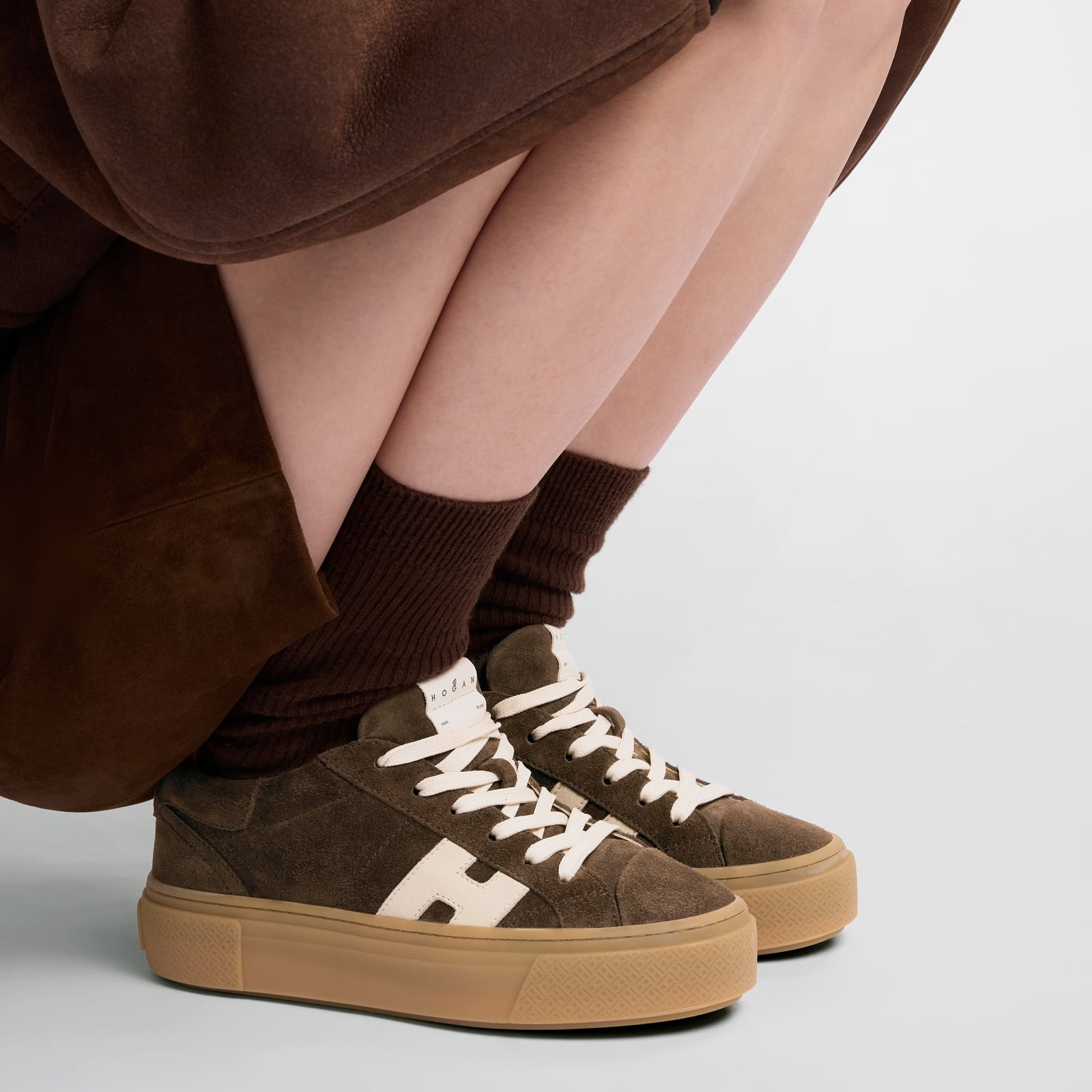 Sneakers Hogan Crosswind<BR/>Marrone HXW7050GB00UH T0R1L HOGAN
