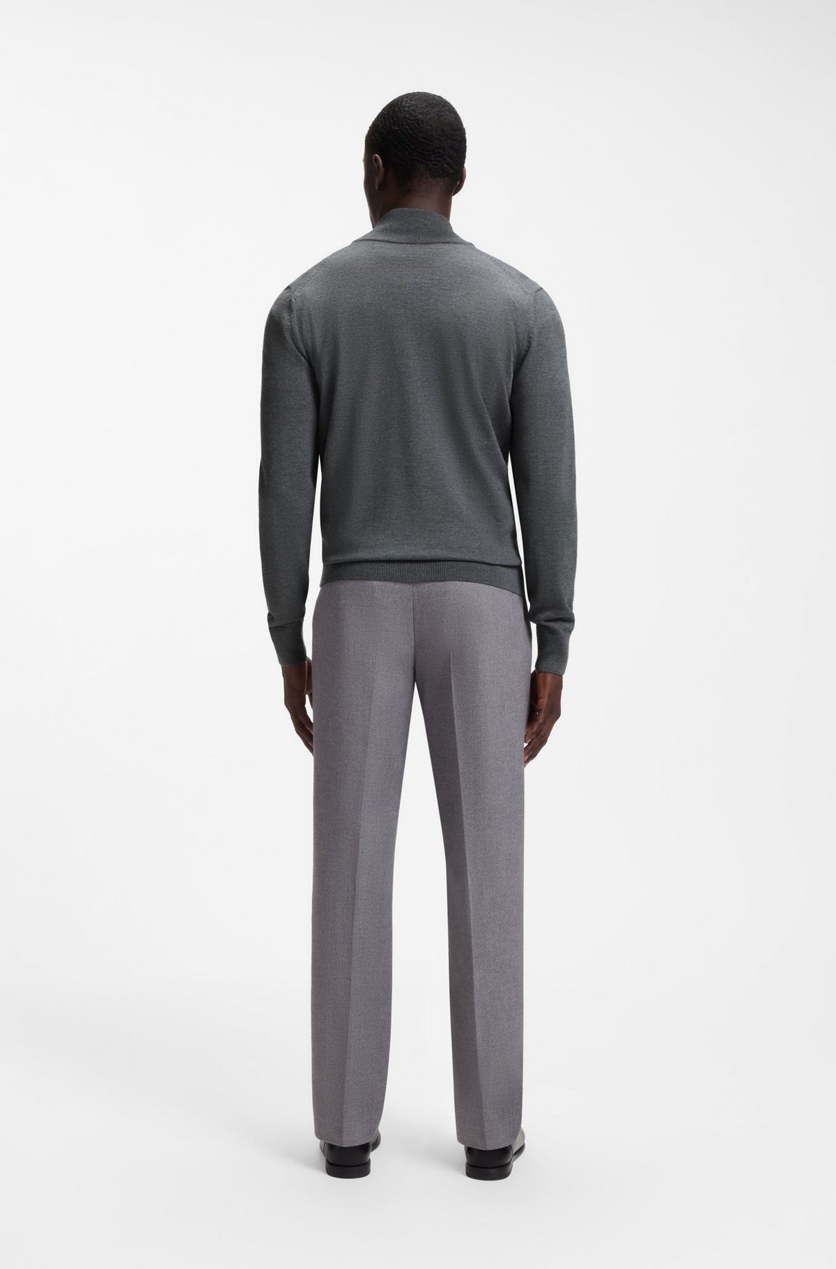 Maglione con zip in lana merino<BR/> 50566344 240 HUGO BOSS
