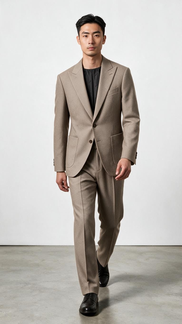 Abito gessato da uomo BOSS REDA in lana italiana elasticizzata 50571973 248 HUGO BOSS