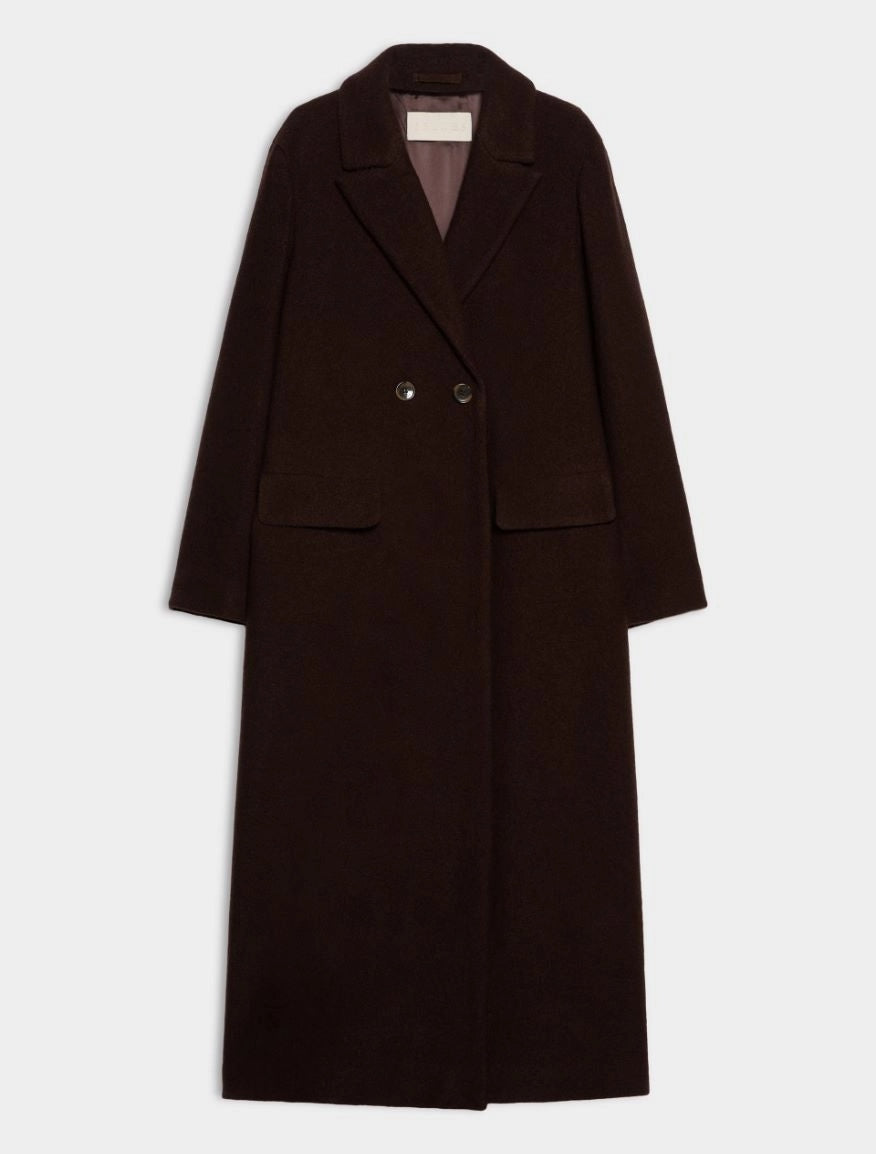 CAPPOTTO IN LANA COTTA<BR/>Marrone IBLABITURO 004 IBLUES