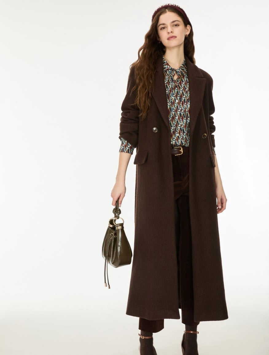 CAPPOTTO IN LANA COTTA<BR/>Marrone IBLABITURO 004 IBLUES