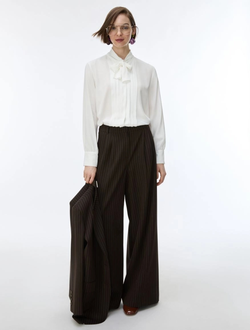 CAMICIA IN MISTO SETA<BR/>Bianco IBLCLASSE 001 IBLUES