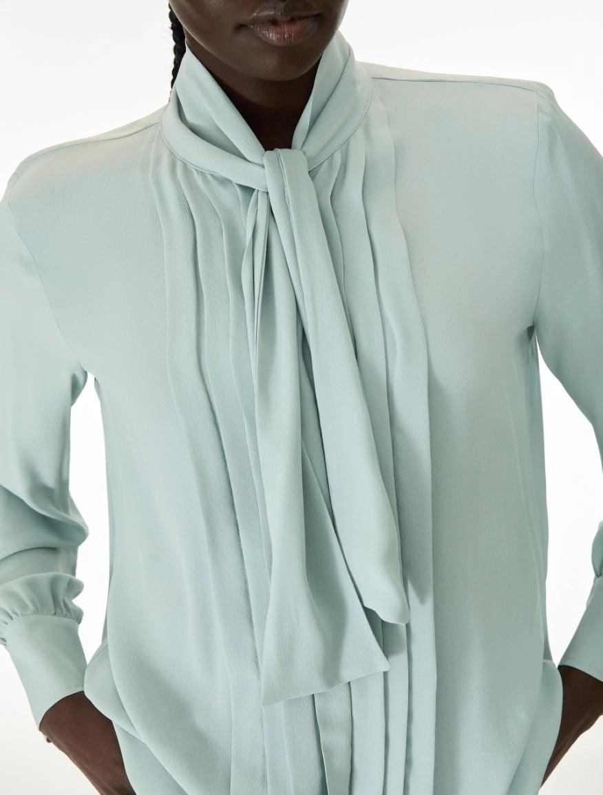 CAMICIA IN MISTO SETA<BR/>Verde Acqua IBLCLASSE 006 IBLUES