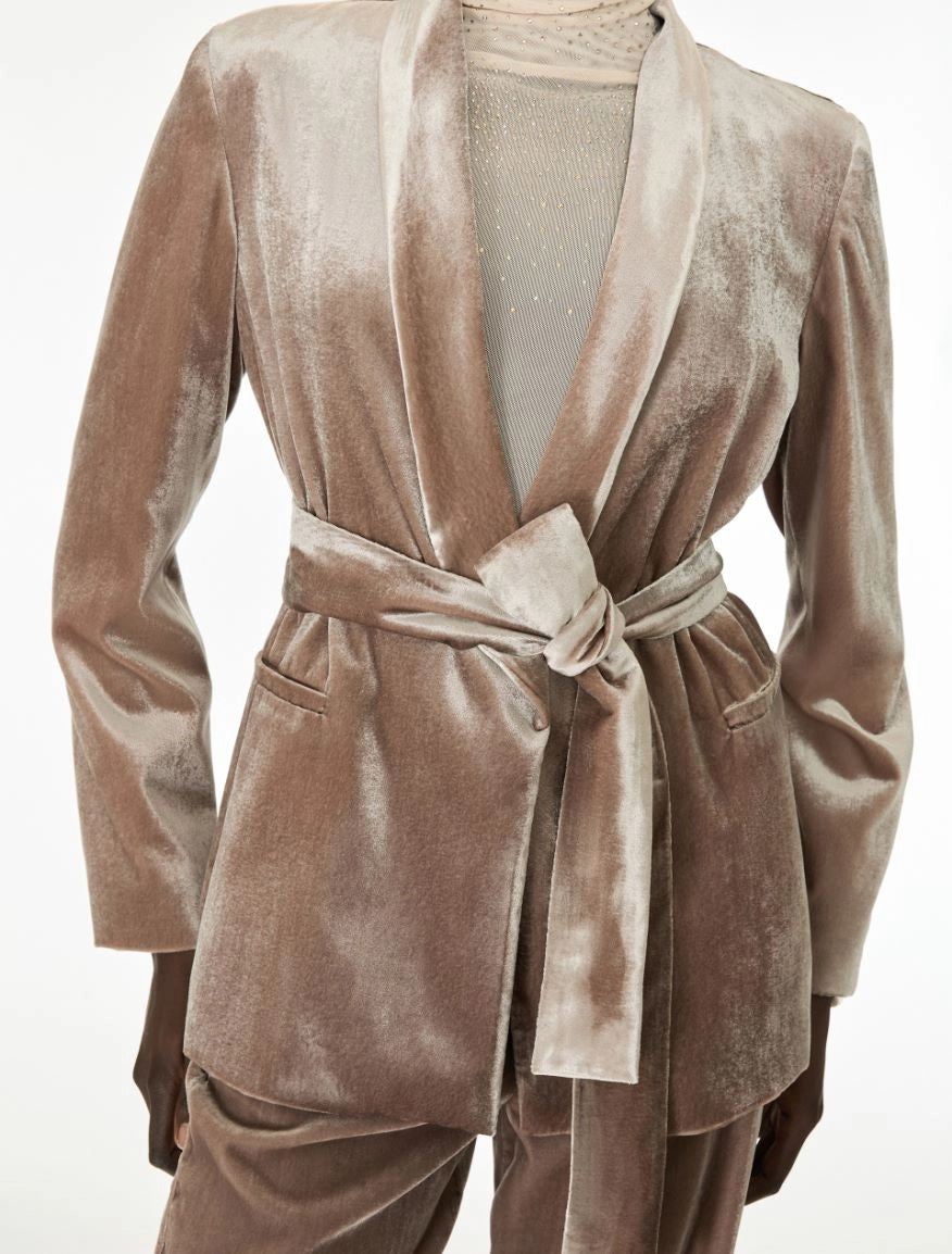 BLAZER CON CINTURA<BR/>Mastice IBLCURVATO 002 IBLUES