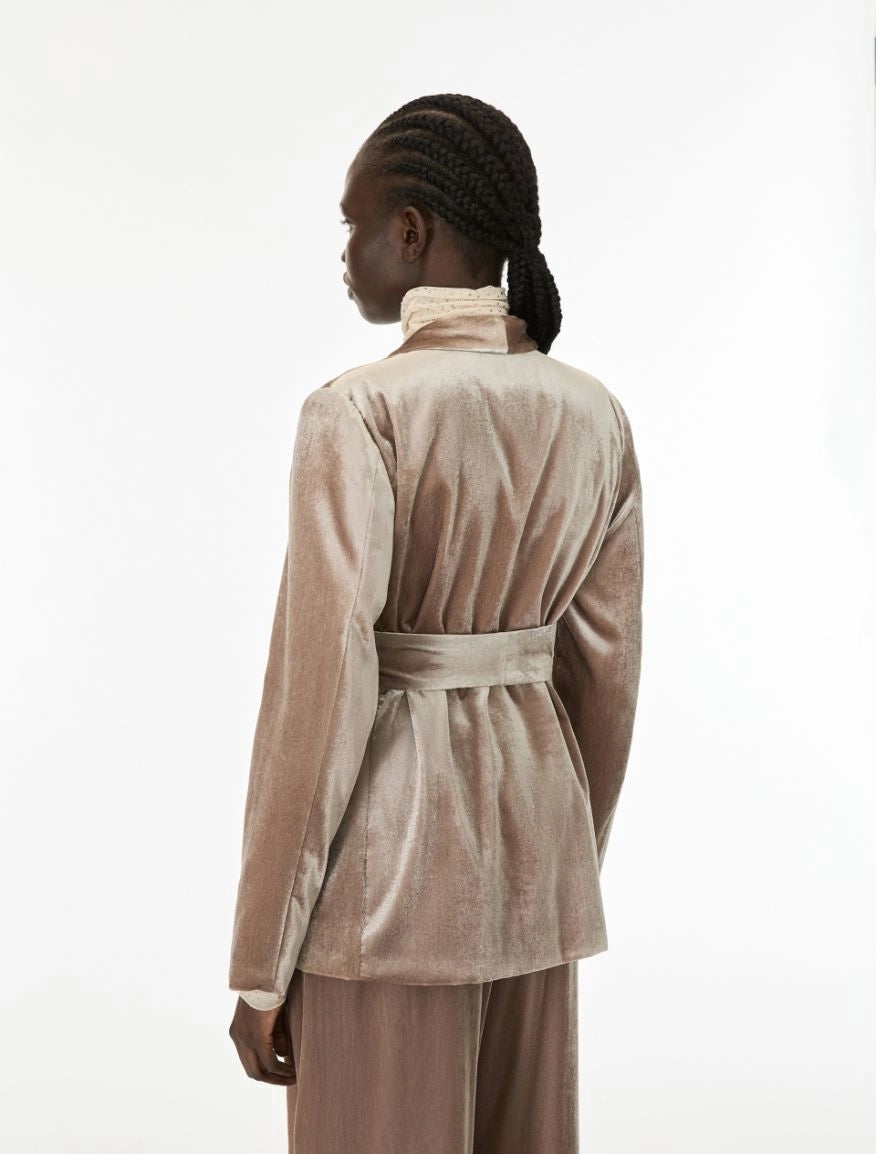 BLAZER CON CINTURA<BR/>Mastice IBLCURVATO 002 IBLUES